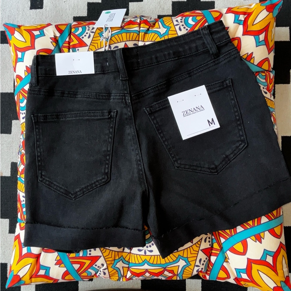 ZENANA Denim Shorts Distressed Stretch